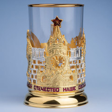 Подстаканник Герб (Башни Кремля) с золочением и серебрением