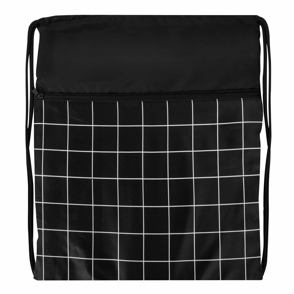Мешок для обуви BRAUBERG большой с ручкой карман на молнии сетка 49х41 см "Checkered" (2 штуки в упаковке)