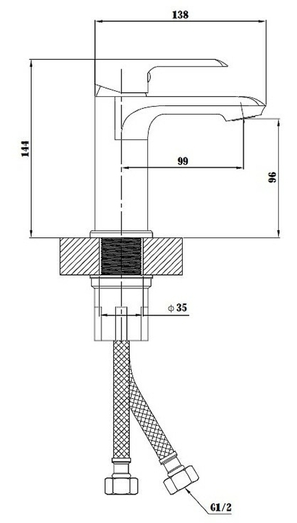 СМЕСИТЕЛЬ ДЛЯ РАКОВИНЫ ESKO SORRENTO БЕЗ/ДОН/КЛ SR26 03866