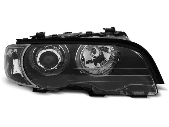 Передние фары ANGEL EYES LED BLACK для BMW 3 E46 coupe