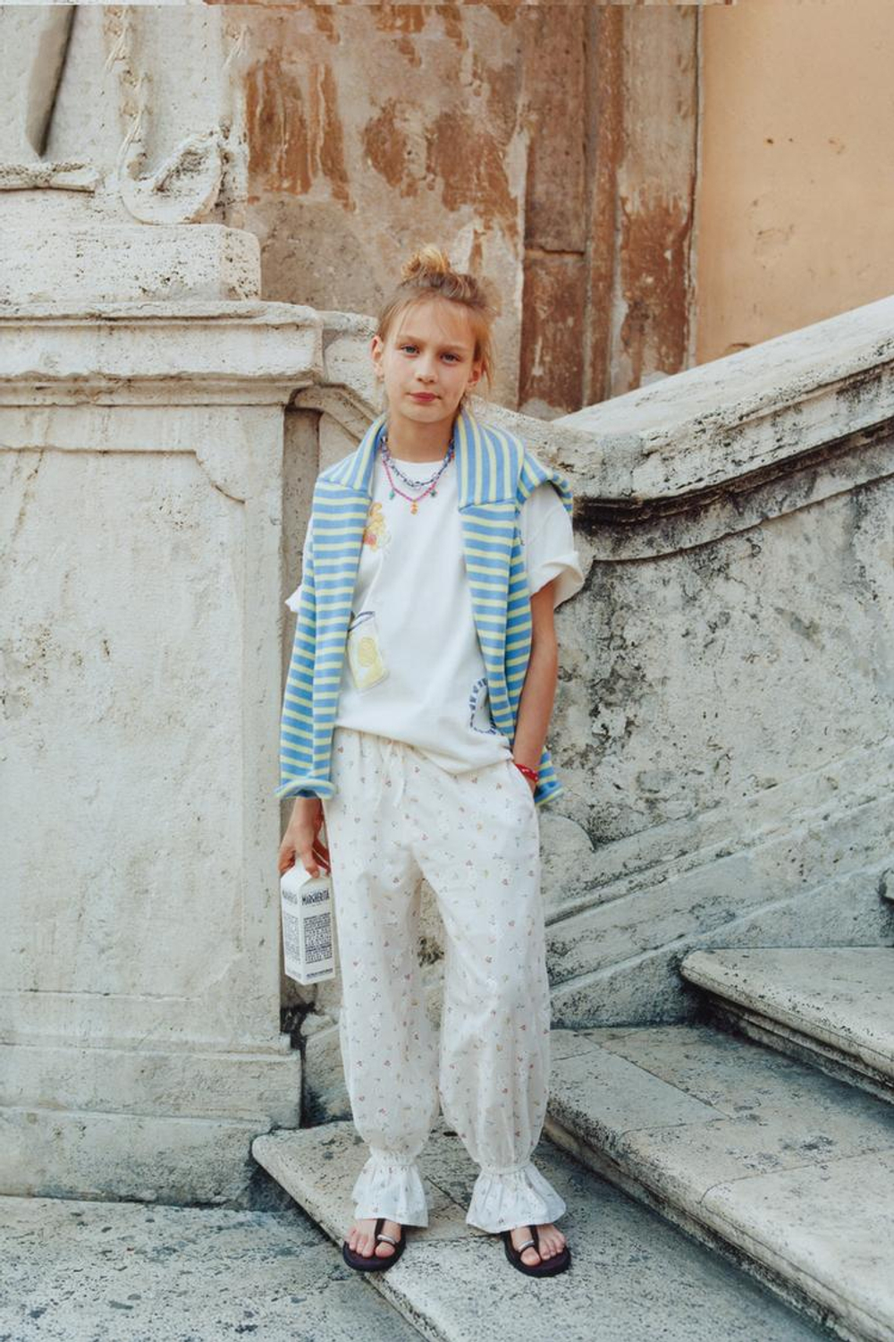 ZARA ФУТБОЛКА С ПРИНТОМ «ЛИМОНАД» БЕЛЫЙ