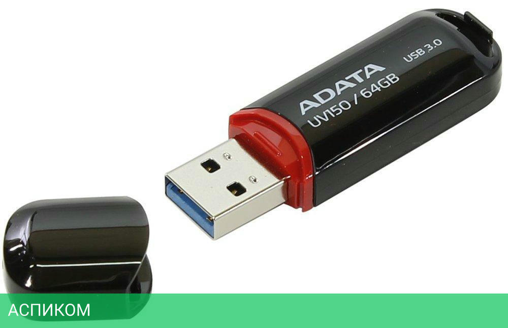 USB Flash-накопитель A-Data AUV150-64G-RBK 64GB