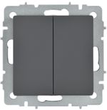 BRITE Выключатель 2-клавишный перекрестный 10А ВС10-2-3-БрГ графит IEK