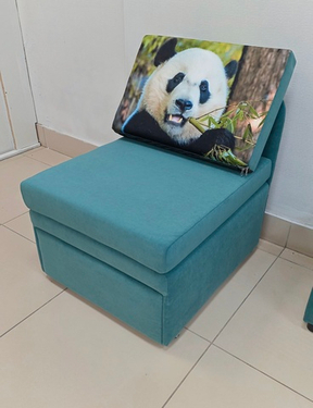Кресло-кровать Миник 65 см, велюр Dream Mint, купон Панда, 11300 руб.