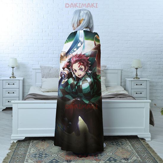 Плед Клинок, рассекающий демонов арт.107 (велсофт), 150х130 и 200х140 см