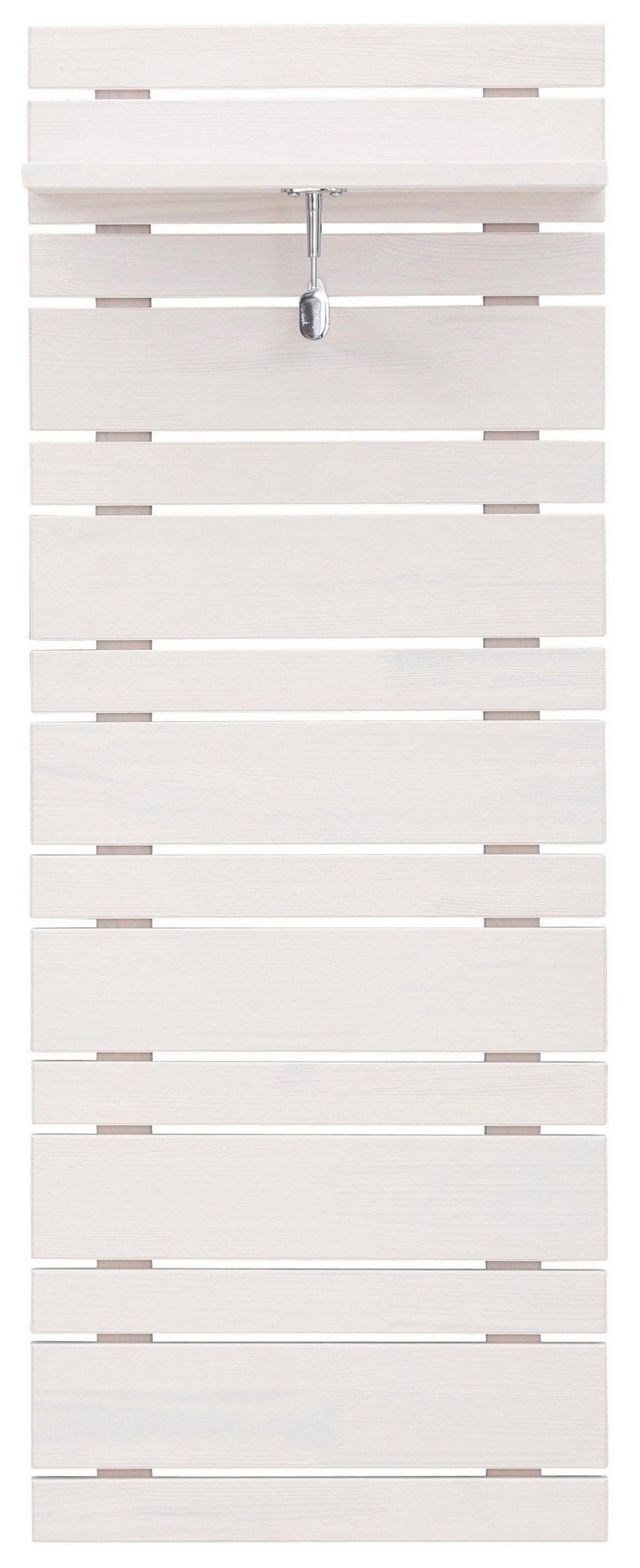 Вешалка настенная 40х18х104, Джосси, панель-вешалка для одежды, в прихожую, гараж, баню, массив сосны, белый, Dipriz