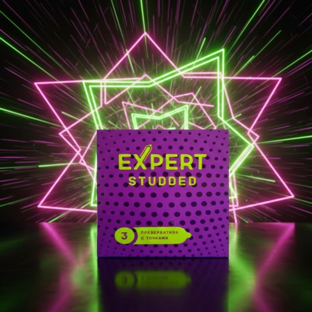 Презервативы EXPERT STUDDED № 3 (облегающие, точечные), 3 шт.
