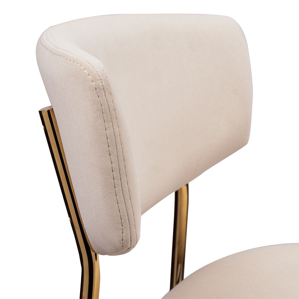 Стул полубарный Elle кремовый с золотыми ножками