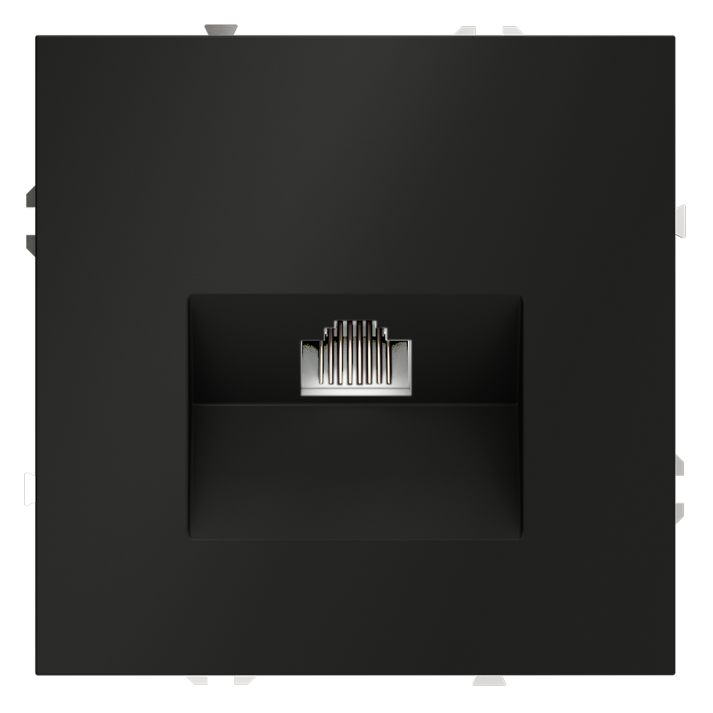 Розетка компьютерная встраиваемая RJ45 кат.6, (черный матовый) Voltum S70 VLS060108