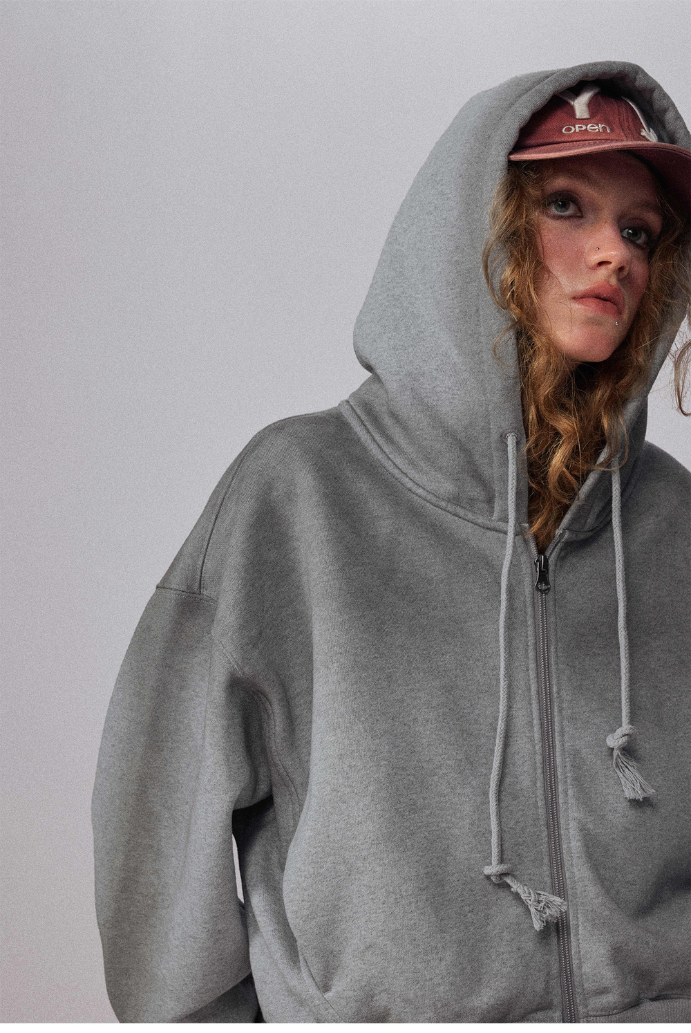 Худи женский Nothomme Monterest vintage washed irregular tie-dye fleece-lined split hoodie