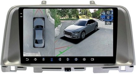 Магнитола для KIA Optima 4 2016-2020 - FarCar BX9-360-7091-9S монитор 9.5" 2K QLED на Android 13, 6Гб+128Гб, CarPlay, 4G SIM-слот, 4 камеры в комплекте