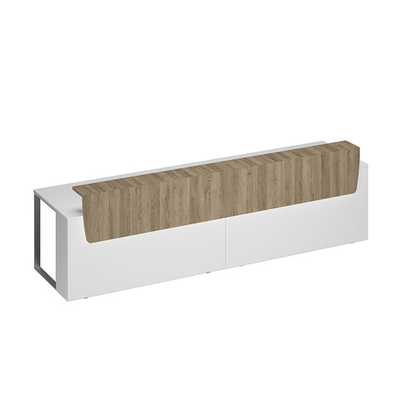 Стол президиум  белый премиум (основание)/ дуб гладстоун светлый (надстройка)