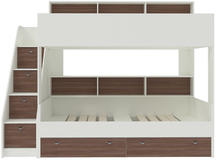 Двухъярусная кровать КарИВи Голден Кидс 10 Белый  Бодего Темный