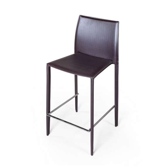 Полубарный стул Rolf темно-коричневая кожа