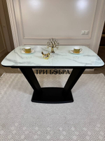 Кухонный раздвижной стол "Прадо", белый мрамор