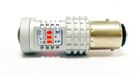 Светодиодная лампа P21/5W 1157-3020-14SMD без полярности, со стабилизатором (красный), 1шт