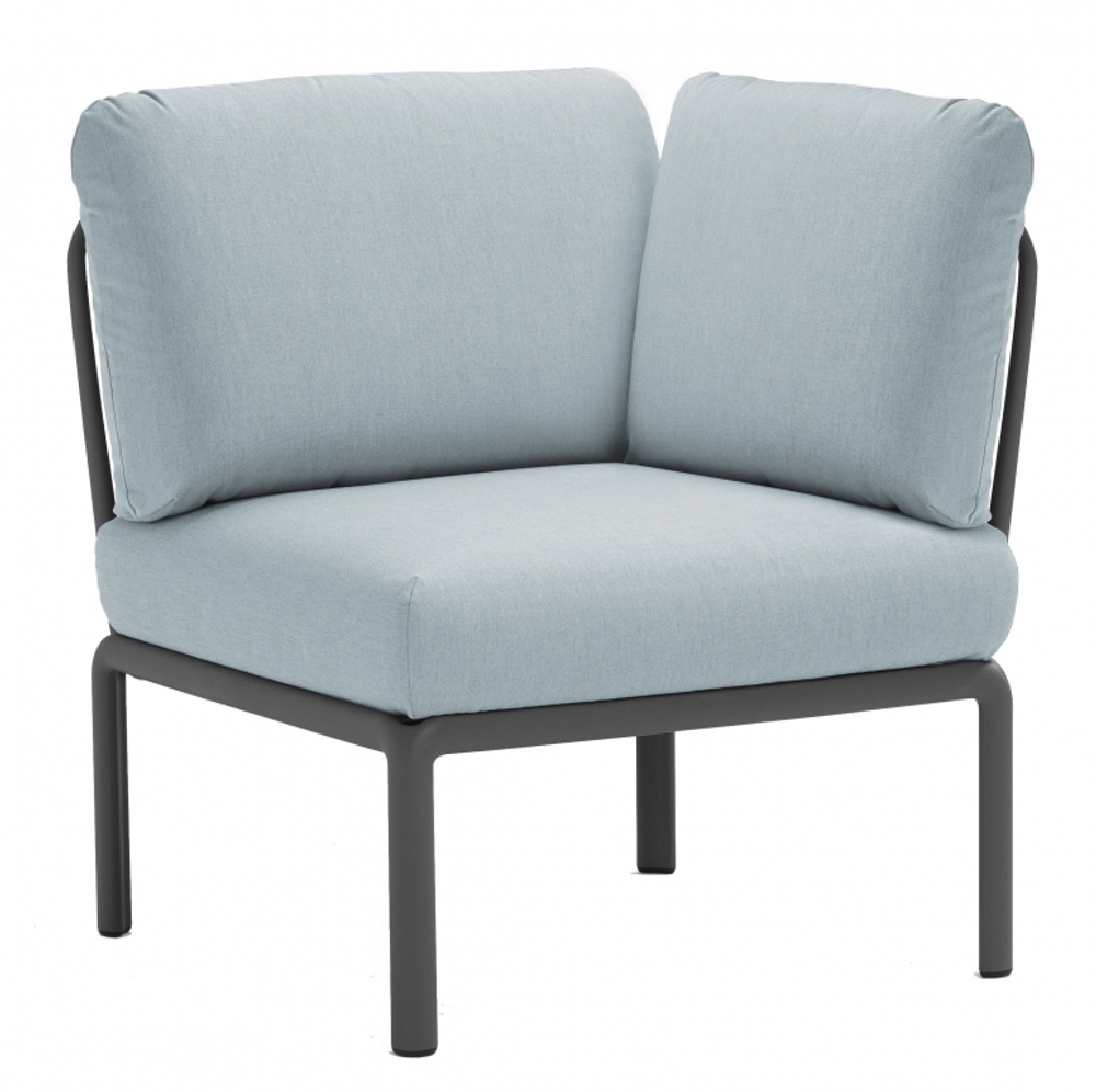 Модуль угловой пластиковый с подушками Nardi Komodo Elemento Angolo, антрацит, лед