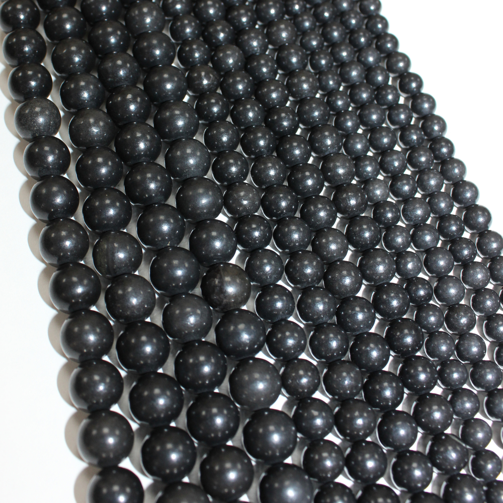 Шунгит А бусины 6мм 8мм 10мм