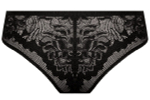 Трусики-бразилиана с ажурными вставками по бокам (Размер: XL) (Цвет: черный)