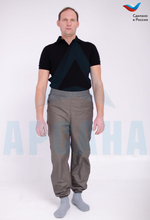 Брюки ортопедические межсезонные (до 0) с молниями по бокам. Размер 5XL (58-60). Цвет ХАКИ. Ткань ПЛАЩЕВКА + ФЛИС