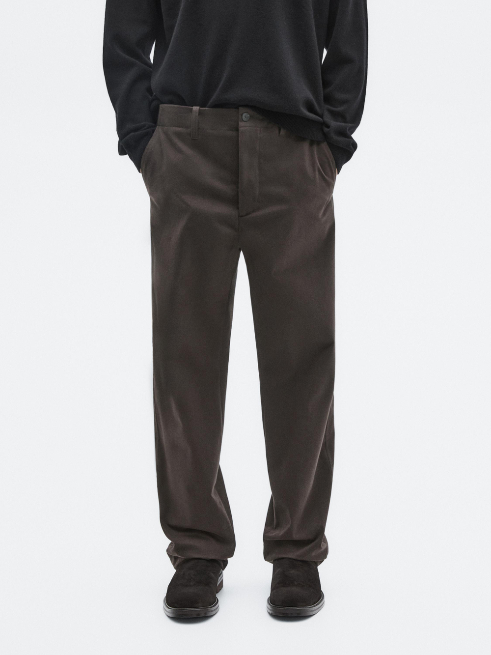 Massimo Dutti Широкие брюки с карманами, коричневый