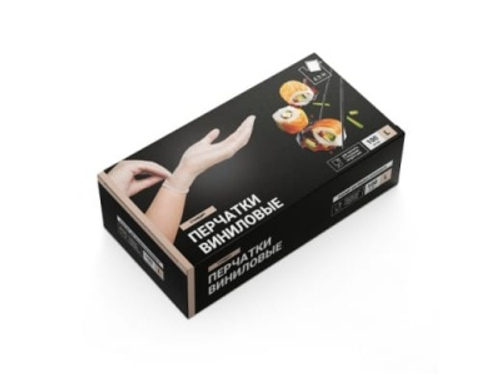 Перчатки виниловые L белые (100шт/уп)