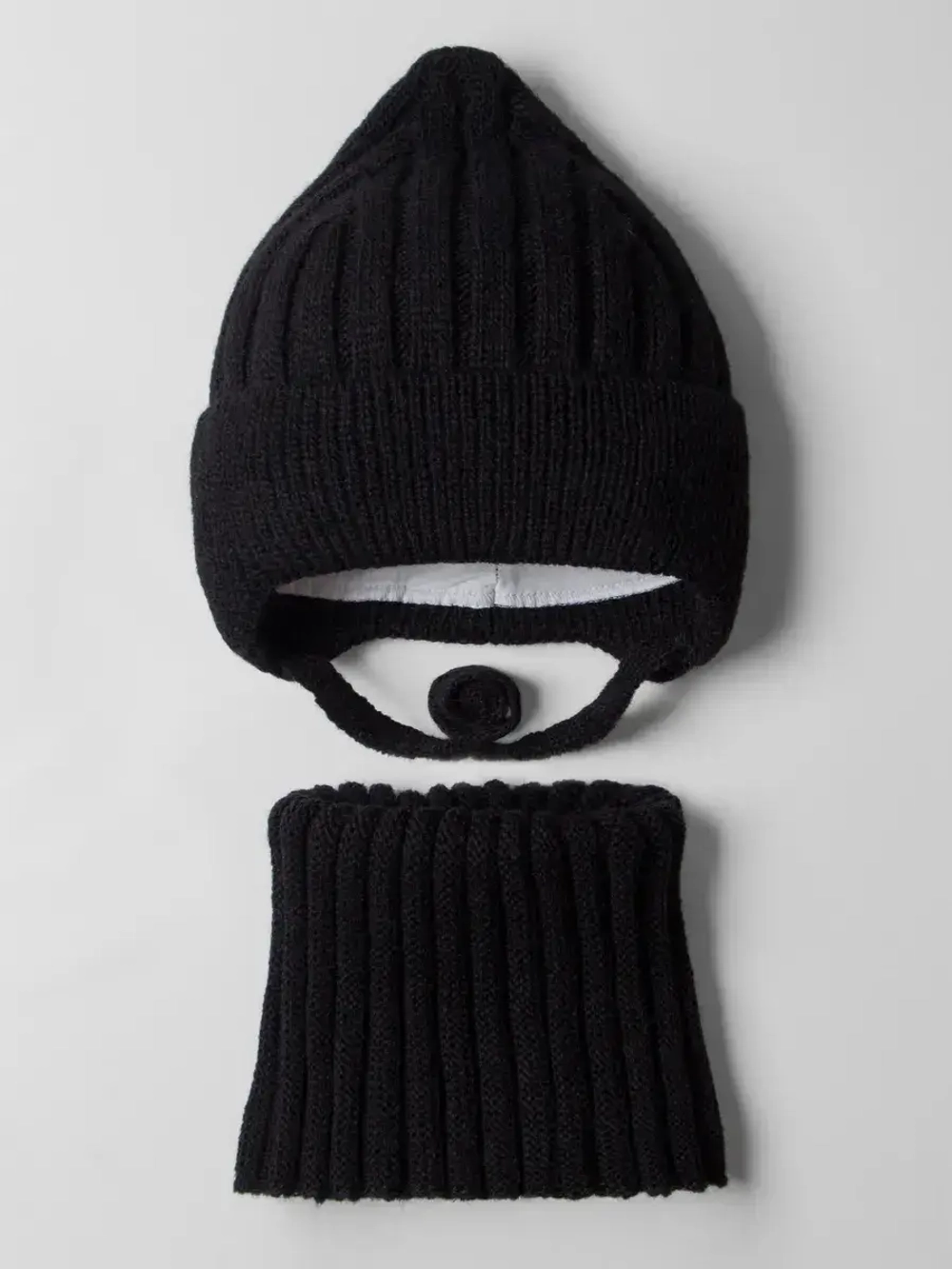 Шапка-бини со снудом детская на осень