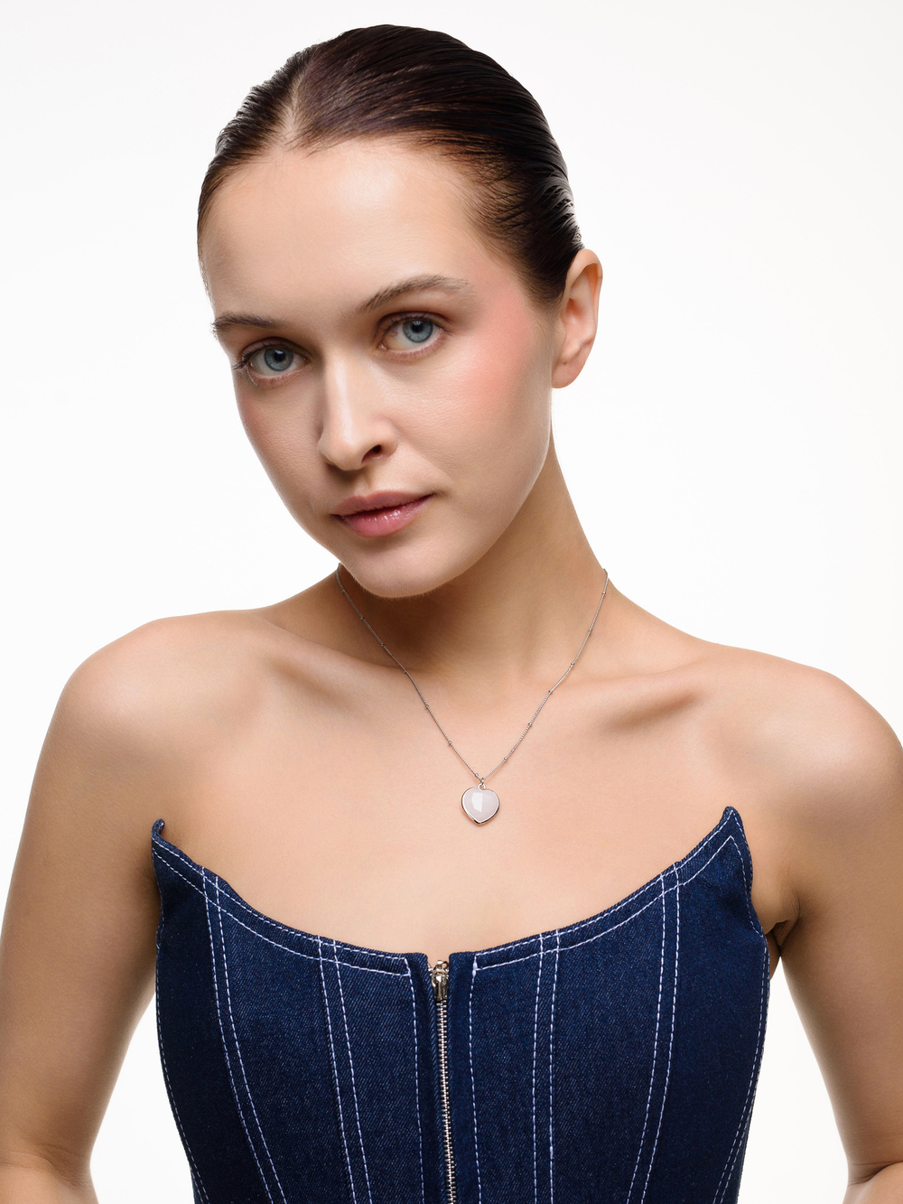 Колье "Lovely" с горным хрусталем Silver