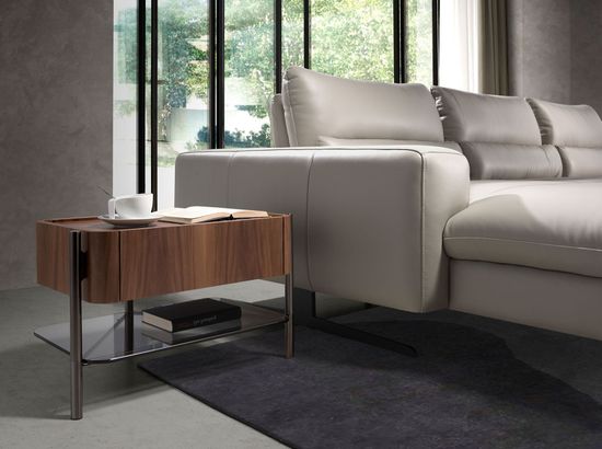 Прикроватная тумбочка 7138/MB2201NS из шпона ореха