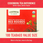 Cederberg Tea Co, органический южноафриканский травяной чай, красный ройбуш, без кофеина, 100 чайных пакетиков, 250 г (8,8 унции)