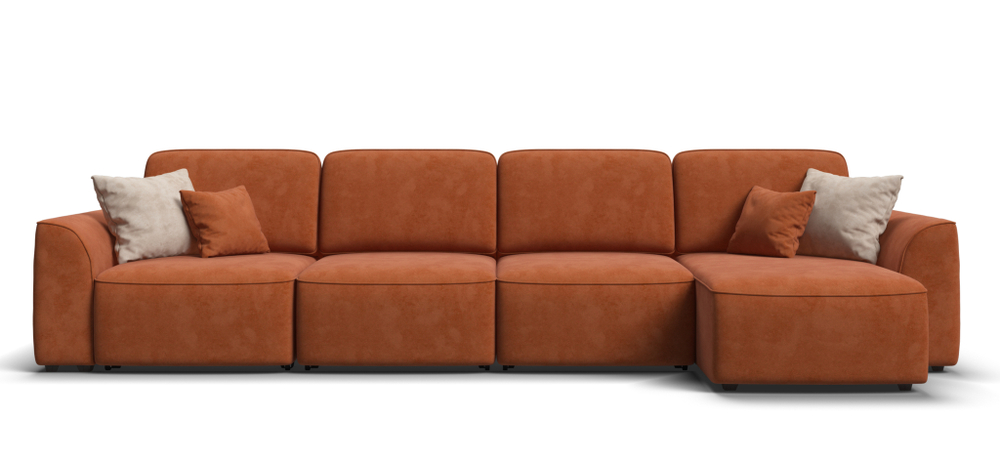 Угловой диван KING MODOOL MAX Велюр Alkantara оранж