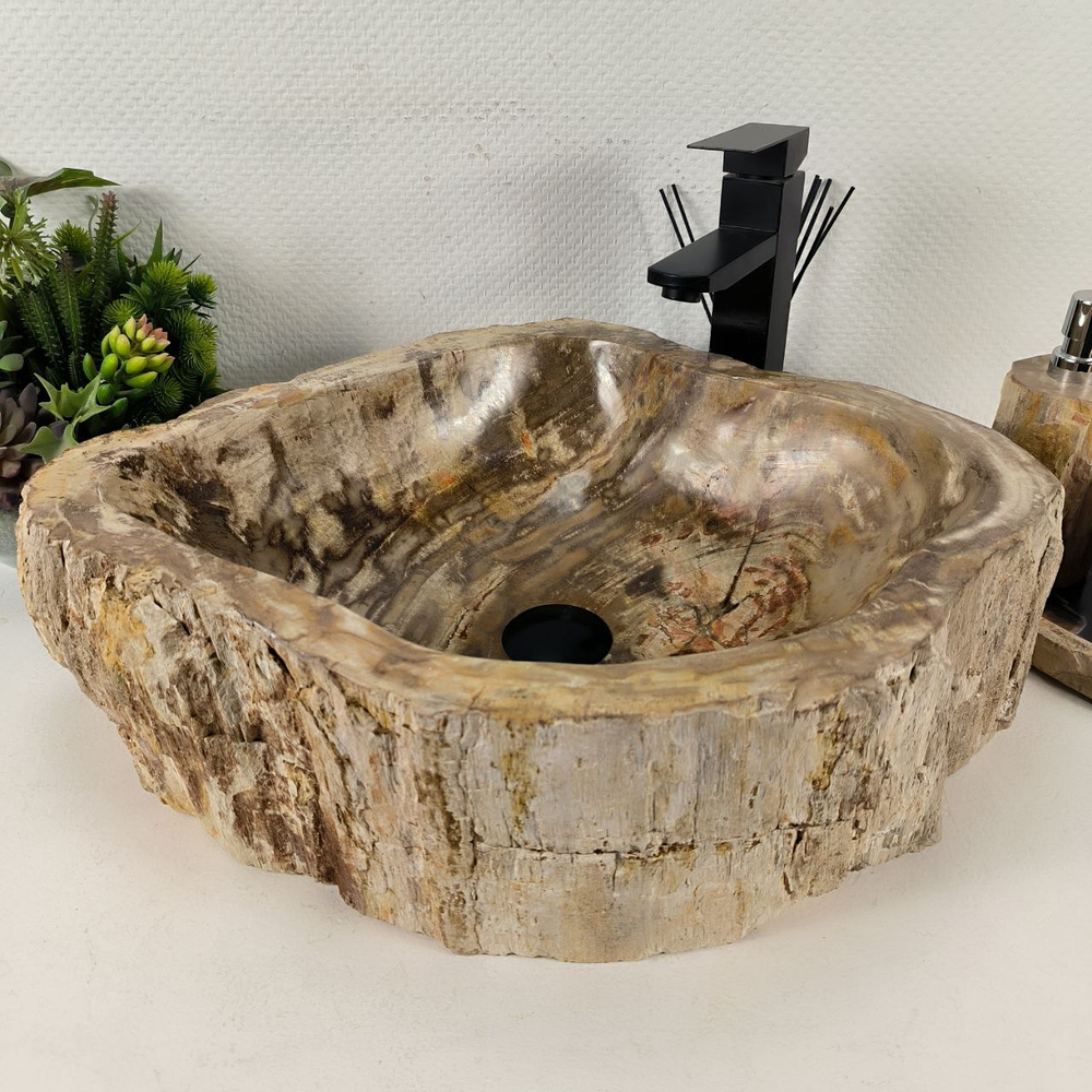 Раковина из окаменелого дерева OD-64376 56*47*16 0176