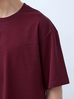 Футболка оверсайз (бордовый) 230 г