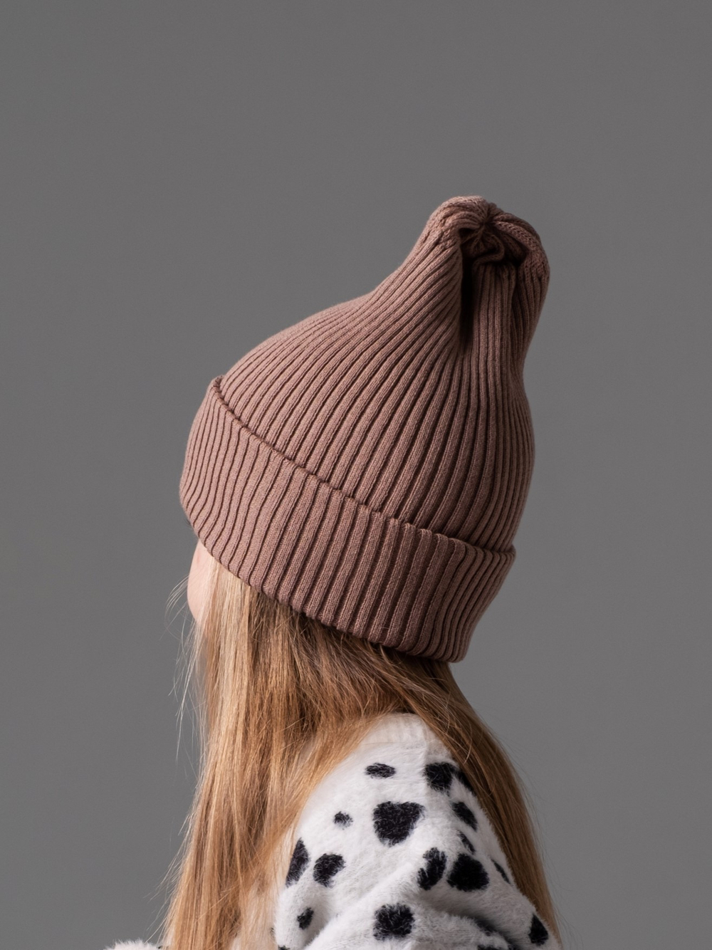 Шапка вязаная-резинка хлопковая (Кофейный) КЭП