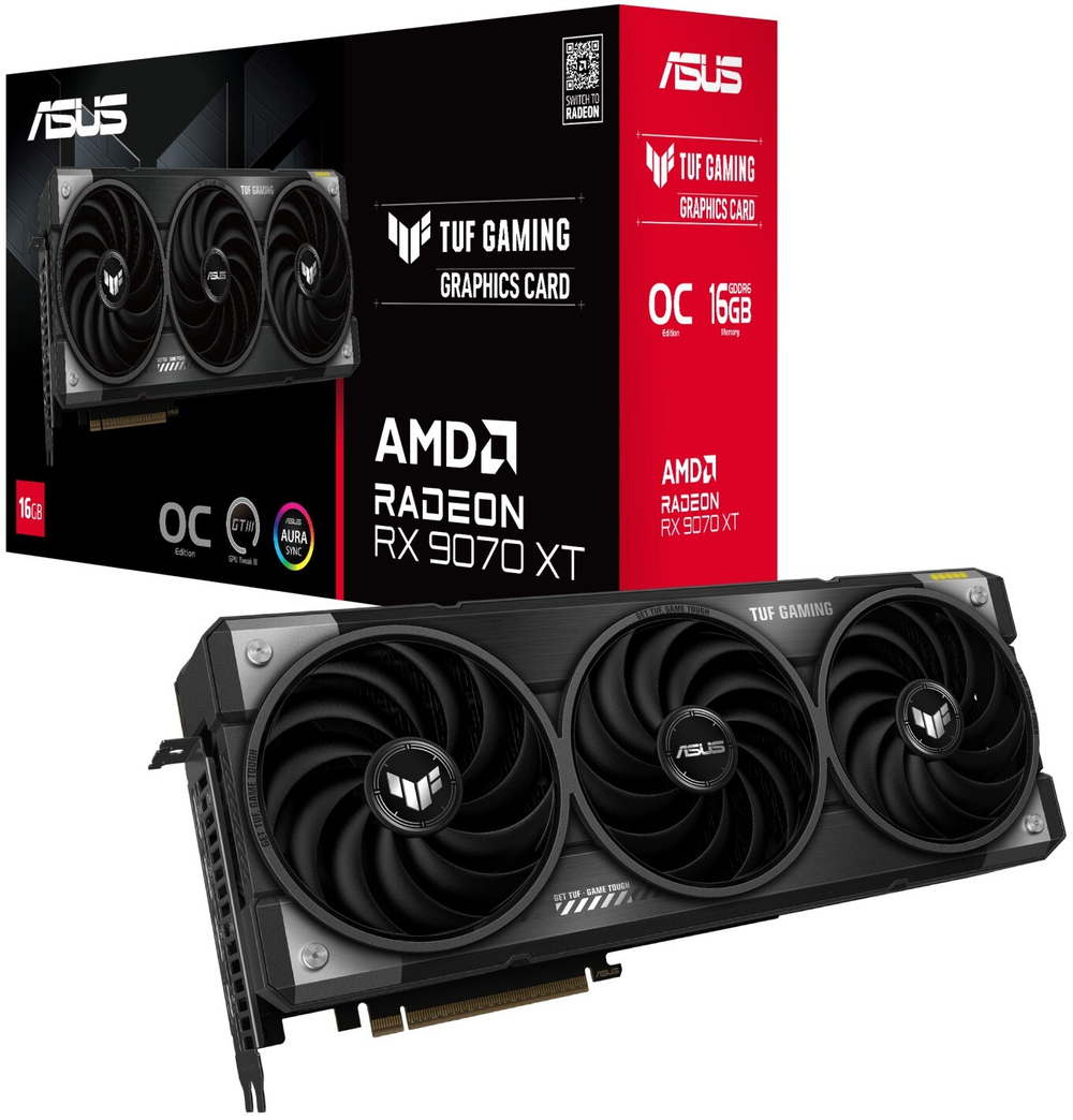 Видеокарта PCI-E ASUS Radeon RX 9070 XT TUF GAMING OC (TUF-RX9070XT-O16G-GAMING)