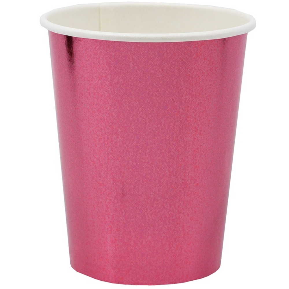 Стакан фольг розовый 250мл 6шт/G