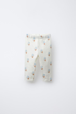 ZARA ЛЕГИНСЫ С ПРИНТОМ, ЭКРЮ