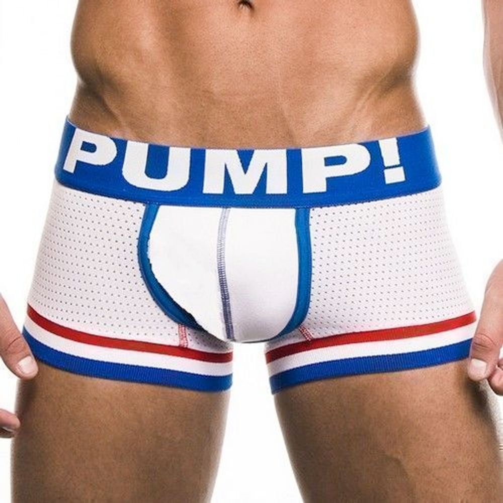 Мужские трусы боксеры в сеточку Pump Touchdown Boxer White-Blue 26077