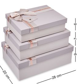 WF-175-B Набор коробок из 3 шт, бежево-серый