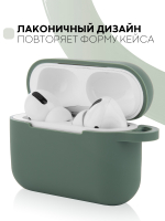 Чехол КАРТОФАН для Apple AirPods Pro (арт. AIRPRO-SLIM-SILICON-01-MIDNIGHTGREEN)