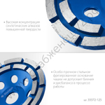 ЗУБР d 125 мм, Двухрядная алмазная шлифовальная чашка, Профессионал (33372-125)