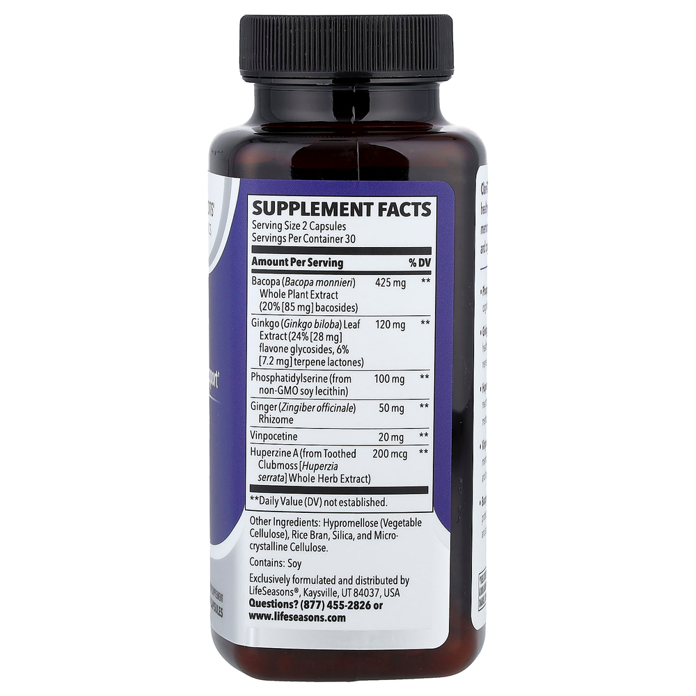 LifeSeasons, Clari-T™, добавка для поддержки когнитивных функций, 60 растительных капсул