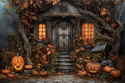 ТЫКВЫ HELLOWEEN фон неопреновый