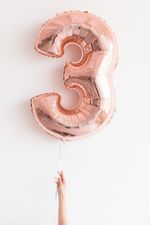 шар цифра 3 розовое золото rose gold