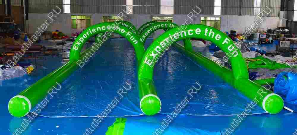Водная горка без надувного дна, на подкачке ТУРБО "Хит", 152*6,6*2 м