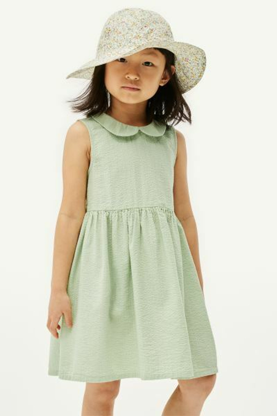 H&M Хлопковое платье, светло-зеленый