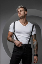 Портупея мужская Ra Style кожа черный M/L