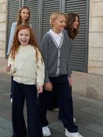 Кардиган для девочки AT1058 молочный