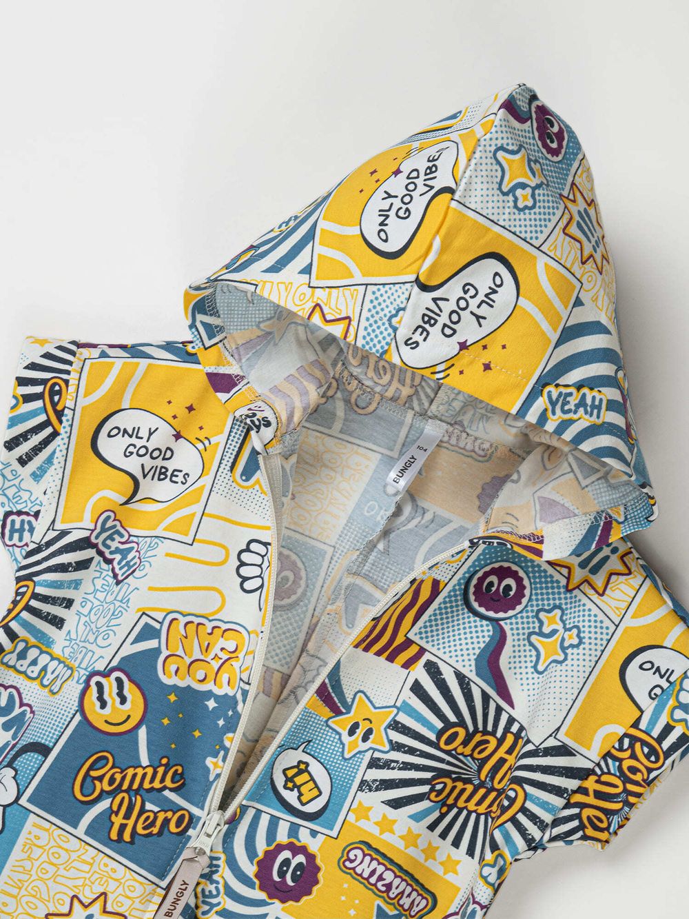 Ромпер на молнии с капюшоном "Comic hero"