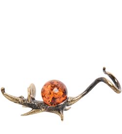 AM- 401 Фигурка «Крыска» (латунь, янтарь)